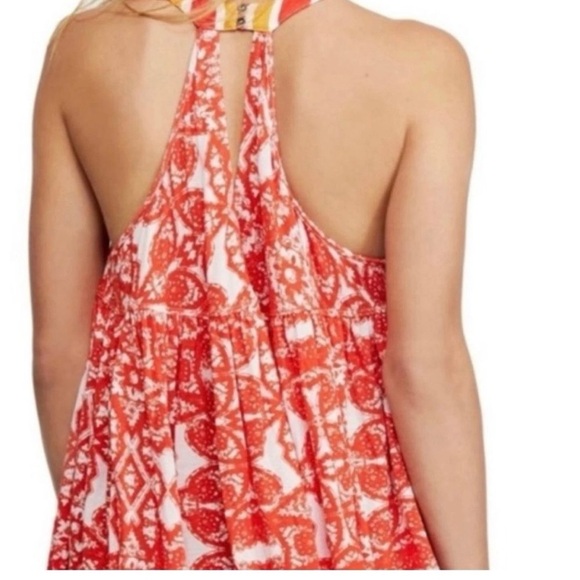 Free People Sleeveless Halter Top with Keyhole Back in Size Large Lavender Combo - Picture 4 of 13